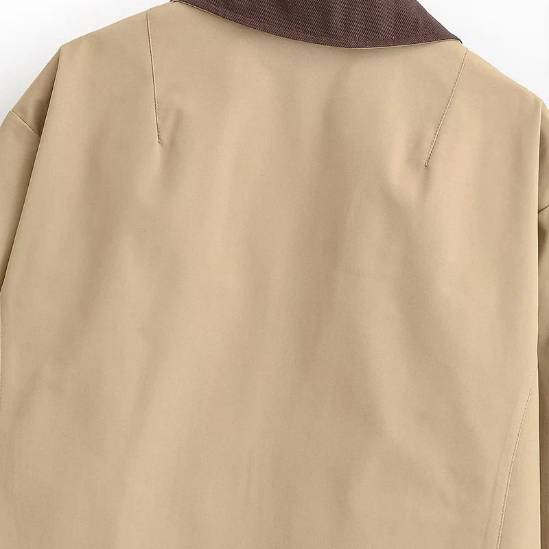 Patchwork Long Sleeve Bomber Jacket