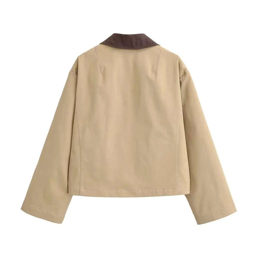 Patchwork Long Sleeve Bomber Jacket